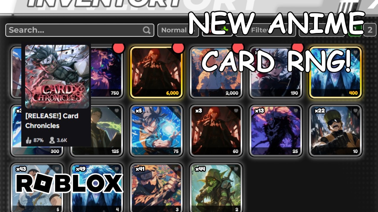 NEW ANIME RNG CARD GAME! CARD CHRONICLES ROBLOX thumbnail