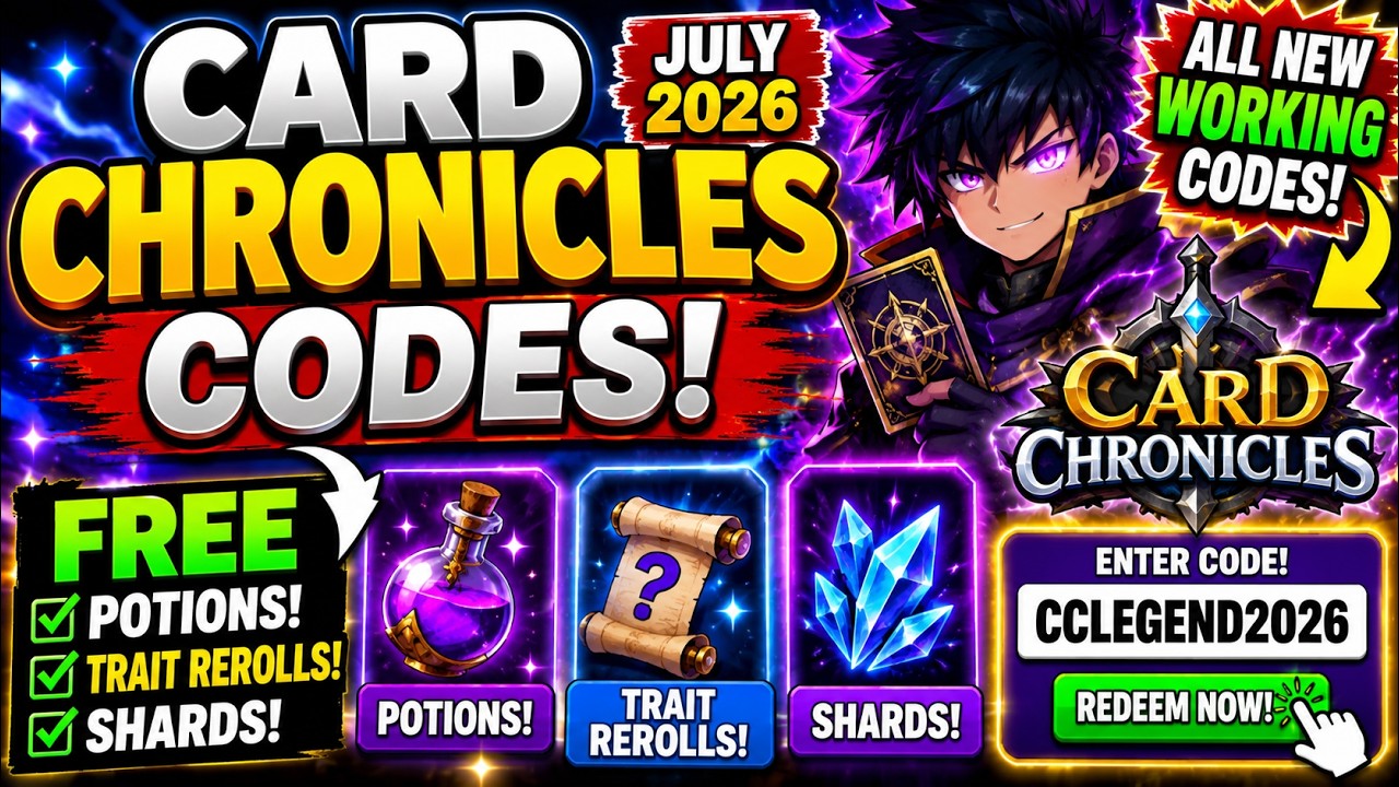 Card Chronicles Codes July 2026 ALL NEW Working Codes + Free Potions, Trait Rerolls & Shards thumbnail